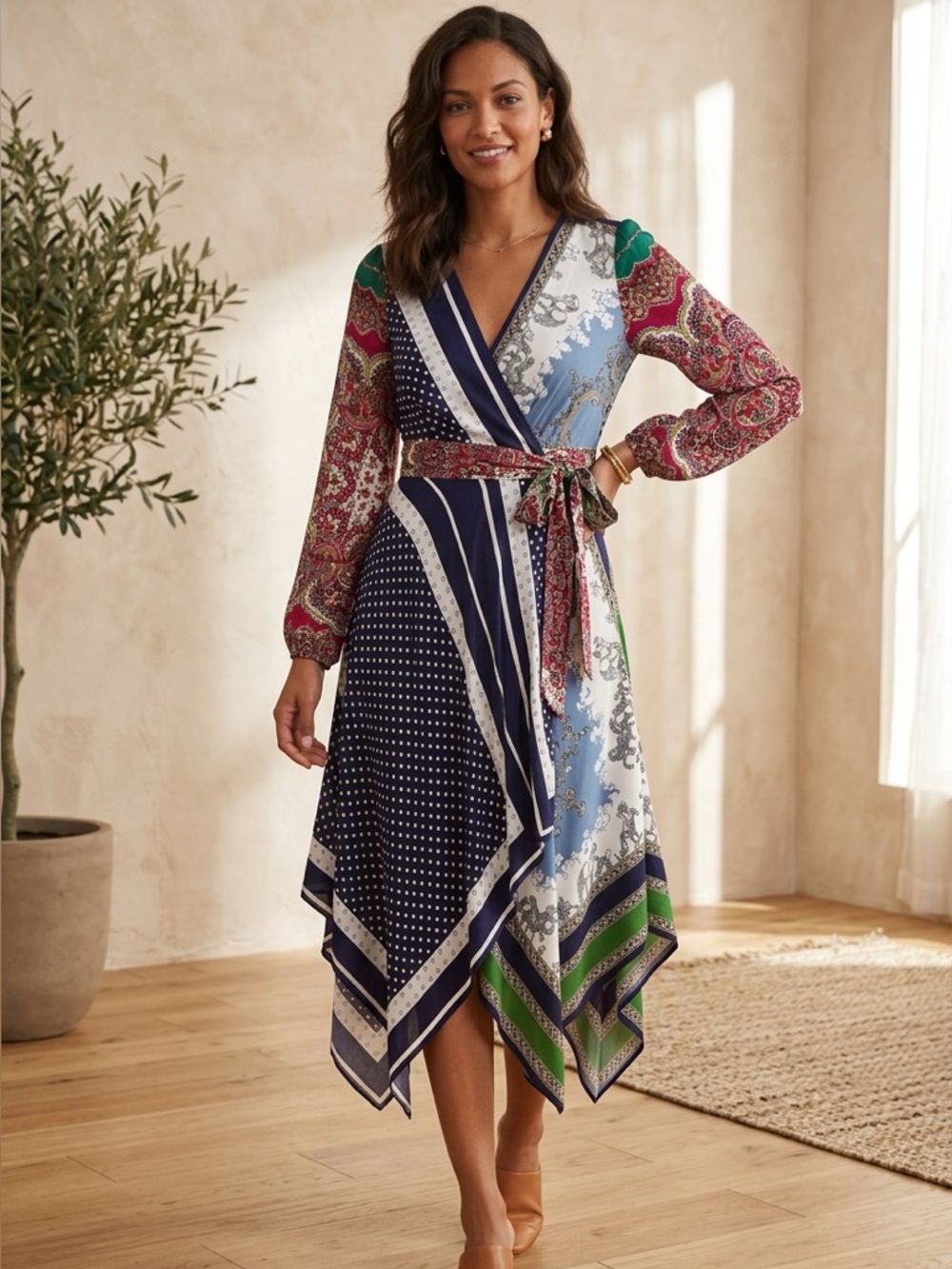 Anthropologie Moulinette Soeurs Istanbul Wrap Dress 0 Paisley Handkerchief